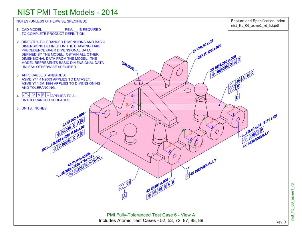 PMI (NIST FTC-06): Semantic PMI Representation / Tessellated PMI Presentation